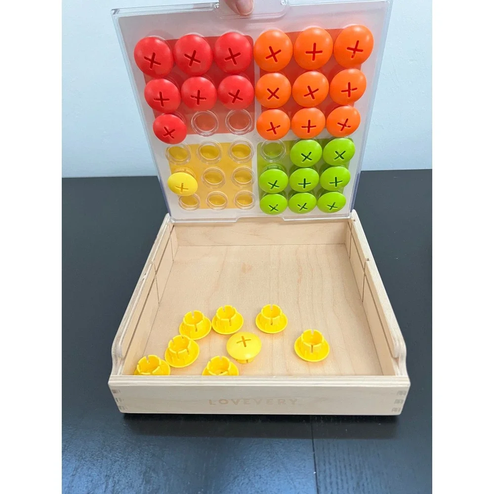 Lovevery Mosaic Button Board Wooden Toddler Educational Toy OS (missing pieces)